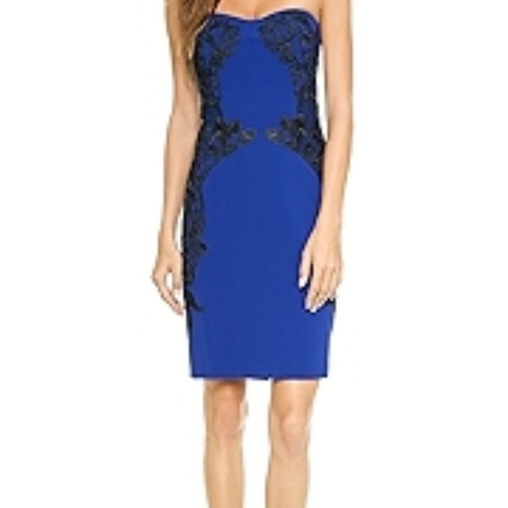 Diane Von Furstenberg Isabella Dress Size 2 Cobalt blue/black lace